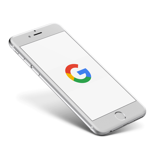 Mobile with Google symbol