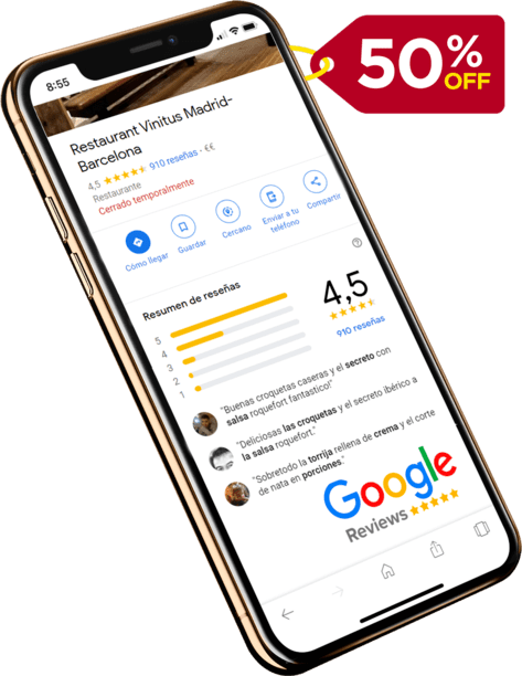 50% discount on our reviews