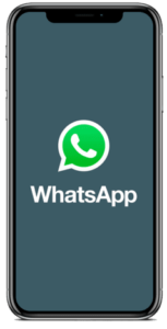 Cellulare con logo WhatsApp